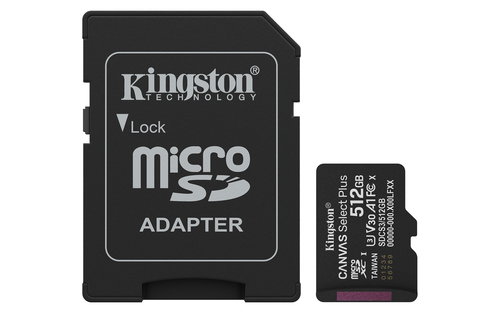 512GB MICROSDXC CANVAS SELECT+ - GEN3 150MB/S A1 CARD + ADAPTER