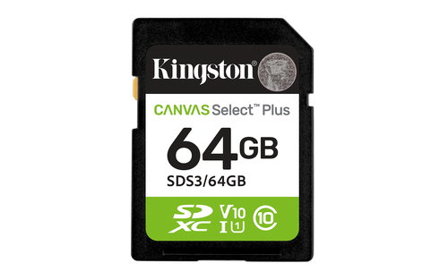 64GB SDXC CANVAS SELECT PLUS - GEN3 100MB/S C10 UHS-I U1 V10