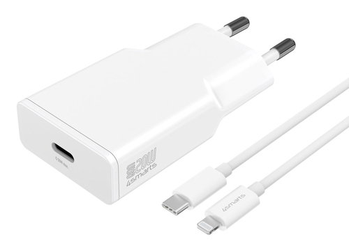 LADEGER. PDPLUGSLIM20W 1C/USB-C - LIGHTNING KABEL 15M WEI