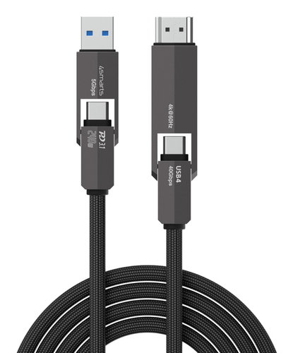 USB4 HDMI KABEL COMBOCORD 240W - 1.5M SCHWARZ