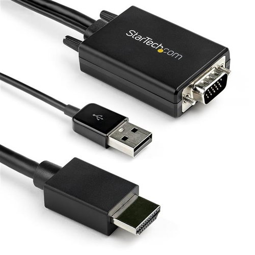 VGA TO HDMI CABLE - USB AUDIO - - USB AUDIO - 1080P RESOLUTION