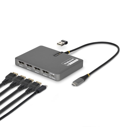 USB-C TO QUAD DP ADAPTER - ADAPTER 4K 60HZ DISPLAYPORT PD