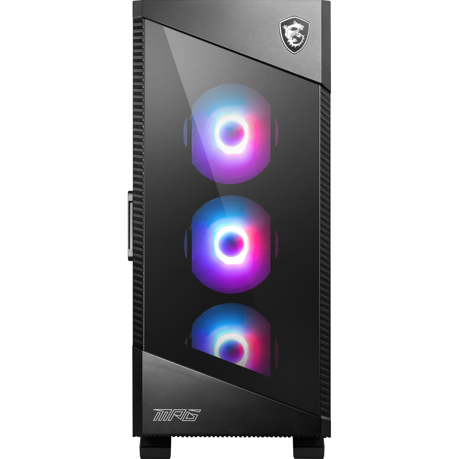MSI MPG VELOX 100R Mid Tower Gaming Computer Case 'Black, 4x 120mm ARGB Fans, 1-6 ARGB Hub, ARGB light strip, USB Type-C, Tempered Glass, Center, E-ATX, ATX, mATX, mini-ITX'