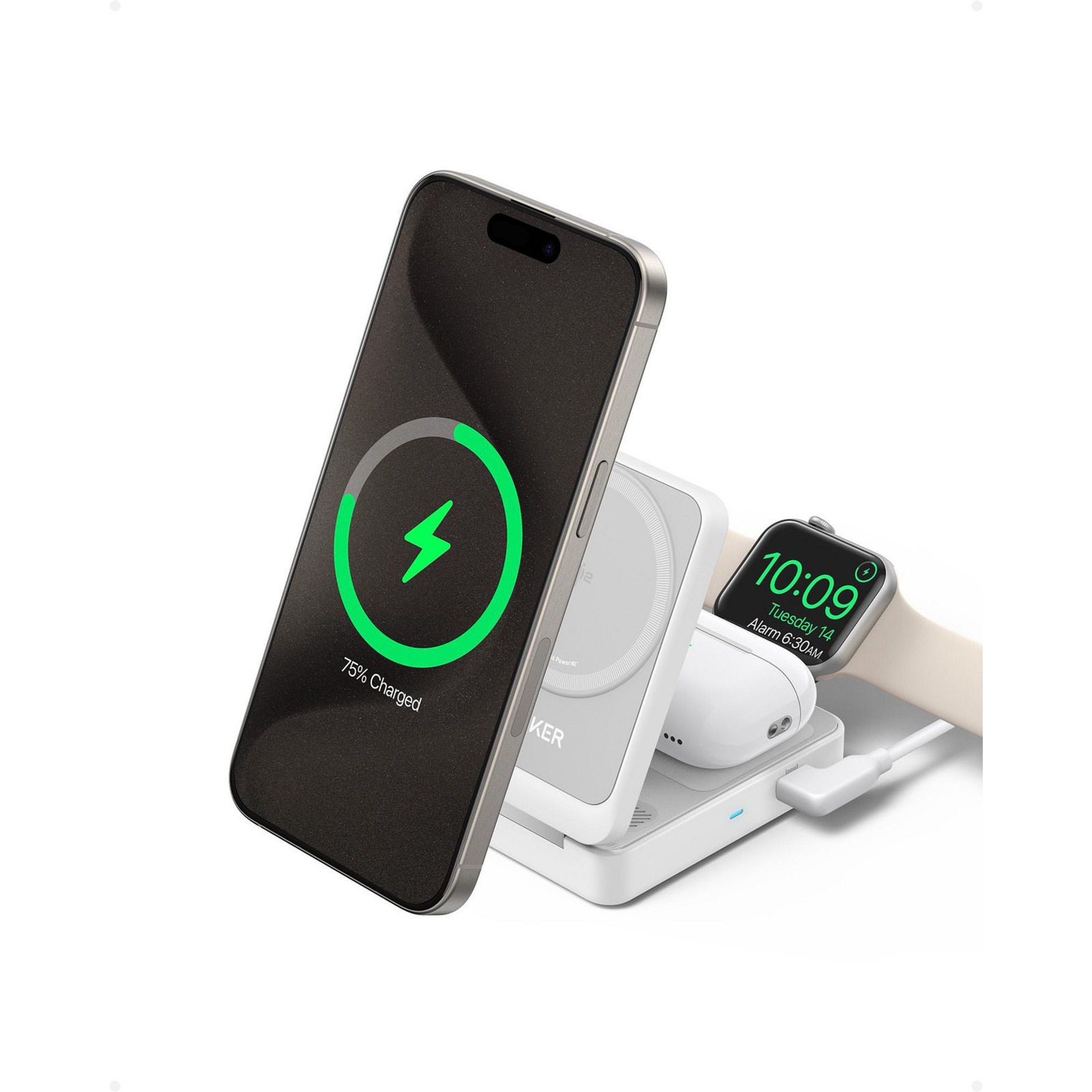 Anker MagGo 15W 3in1 Folding White EU Charger
