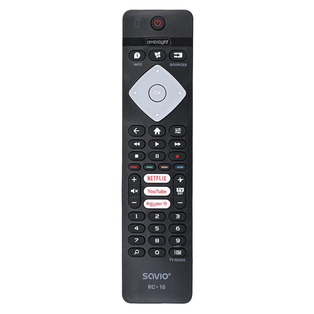 Savio universal remote control/replacement for Philips TV, SMART TV, RC-16