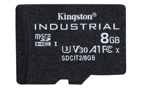 8GB MICROSDHC INDUSTRIAL C10 A1 - PSLC CARD SINGLEPACK W/O ADPT