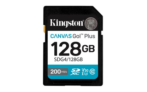 128GB SDXC CANVAS GO PLUS 200R - GEN4 C10 UHS-I U3 V30 200MB/S