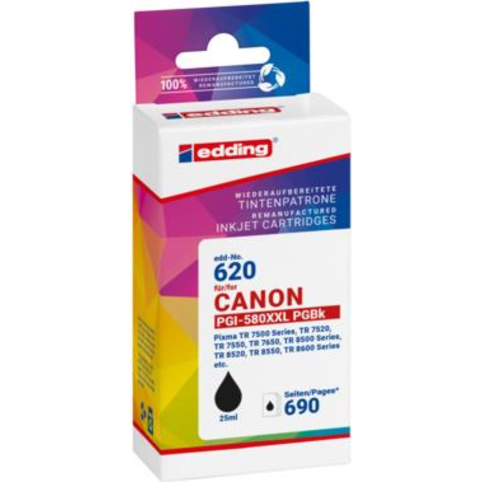 edding Printer Cartridge EDD-620 Black Compatible with Canon PGI-580XXL BK