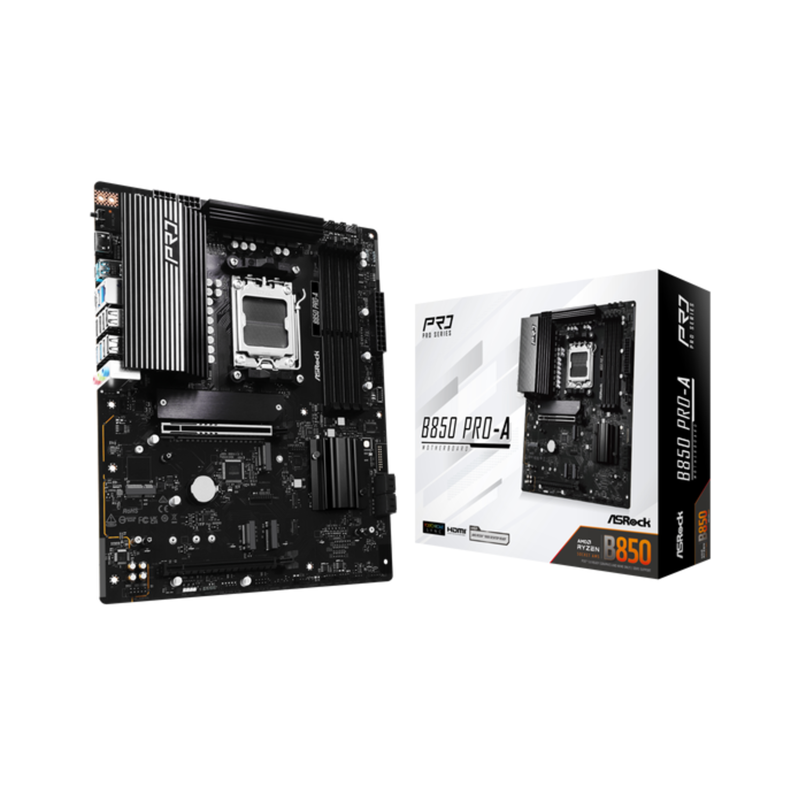 ASRock B850 Pro-A DDR5 AM5 Retail AMD Socket AM5 (Ryzen Zen4)