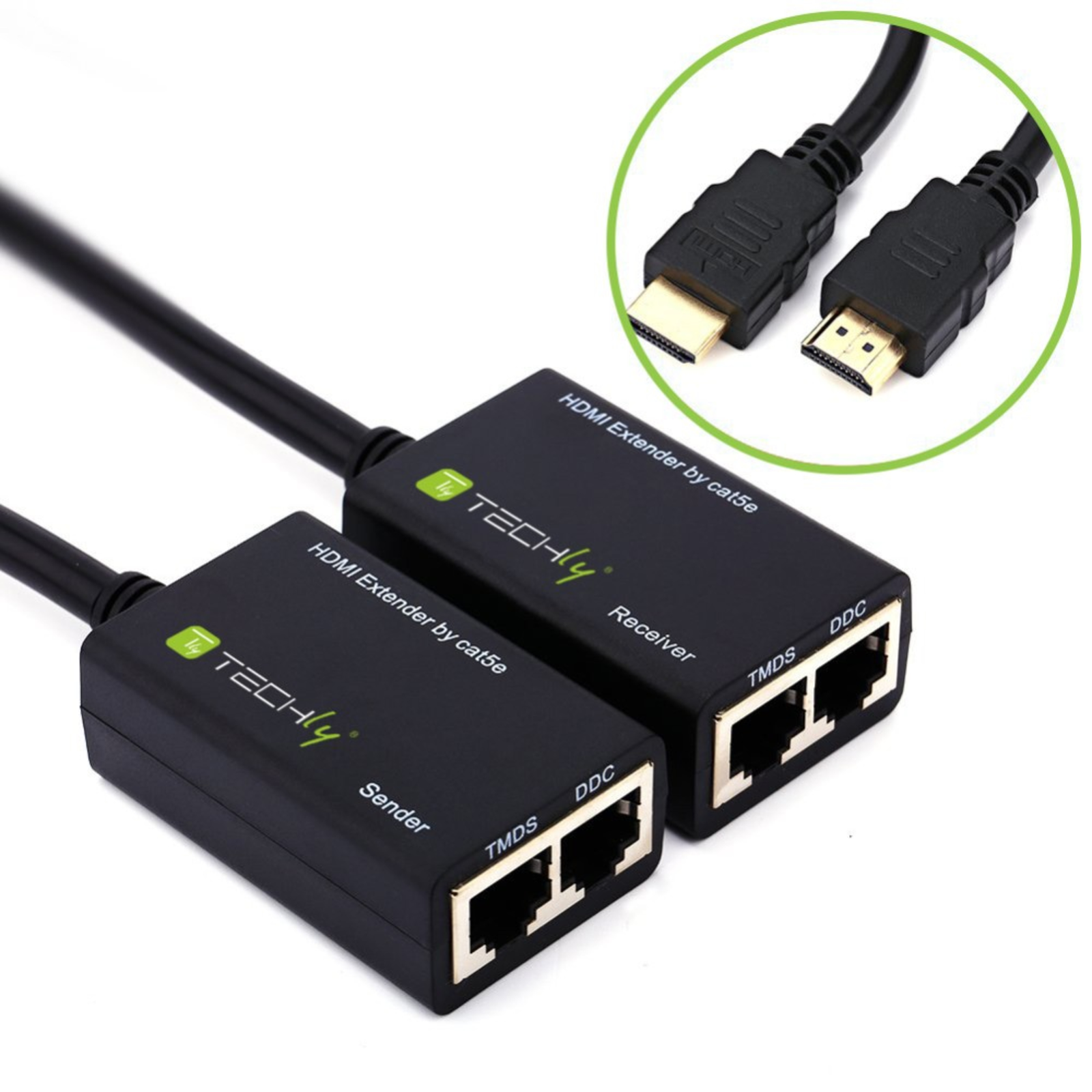 Techly HDMI Extender with Built-in Cable 30m