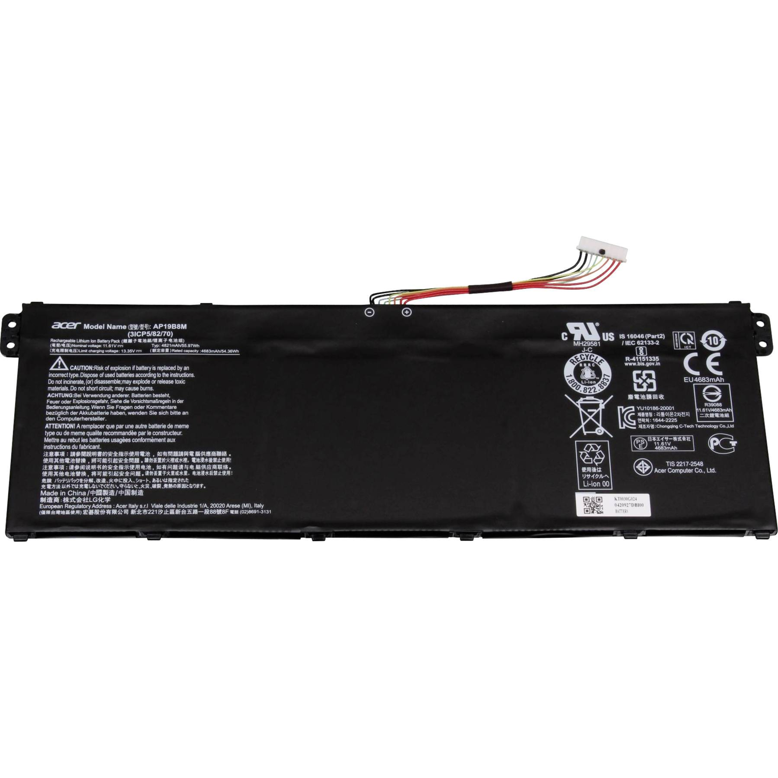 Acer Battery 4820MAH 56WH 3S1P AP19B8M