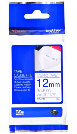 Brother TZE-FA3 label-making tape Blue on white