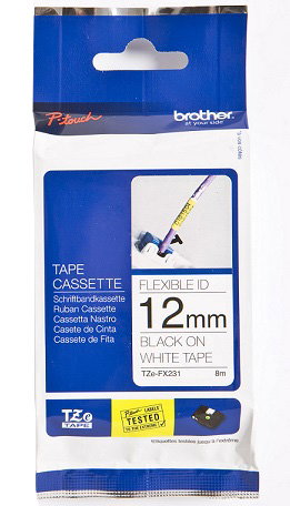 Brother TZE-FX231 label-making tape Black on white TZ