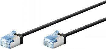 GOOBAY ULTRA-FLEX CAT6A VERKKOKAAPELI, 1M, U/FT, LSZH, SLIM, EXTRA-SHORT PLUGS, BLACK