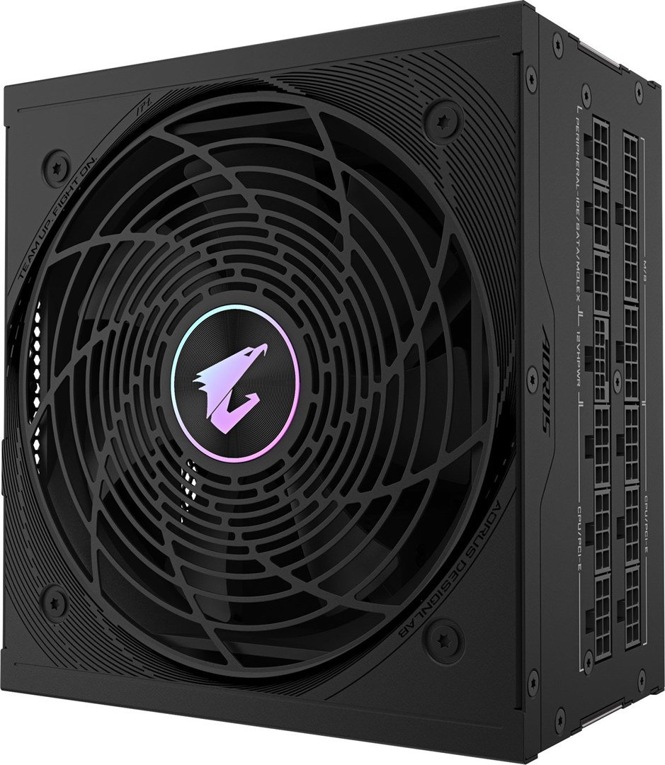 GIGABYTE AORUS ELITE P850W Power Supply - PCIe 5.0, 80 PLUS Platinum, Fully Modular Design, 120mm Fan, ATX 3.0 compatible, EU Plug