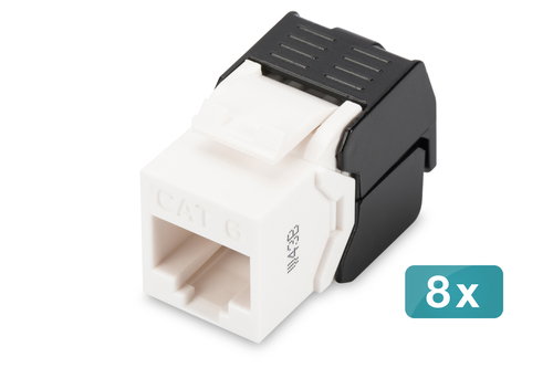 CAT 6 KEYSTONE MODUL UNSH-8PCS - K. JACK- RJ45 TO LSA-TOOL FREE
