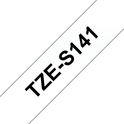 TZE-S141 SPECIAL TAPE 18MM - BLACK ON CLEAR STRONG ADHESIVE