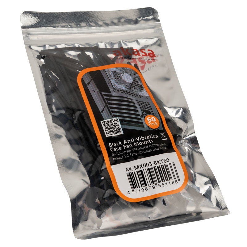 Akasa AK-MX003 Vibrationsdmpfer for fan, 60er Set - black