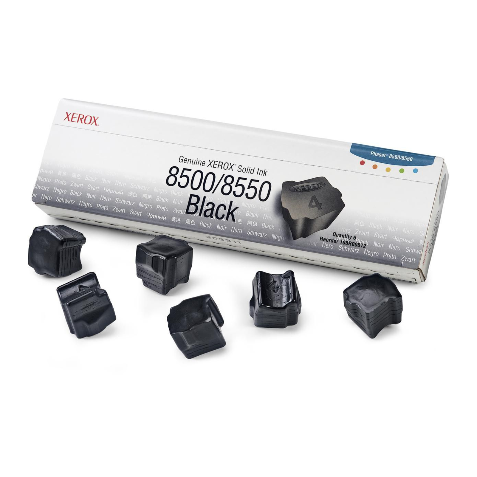 Xerox Genuine Xerox Solid Inks 6 X Black 6000 Pages (108R00672)