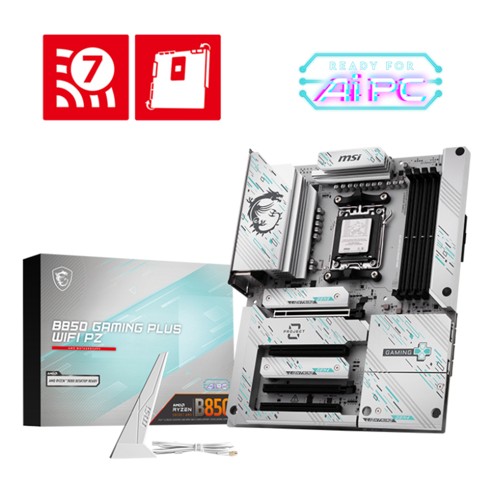 MSI B850 GAMING PLUS WIFI PZ motherboard AMD B850 Socket AM5 ATX