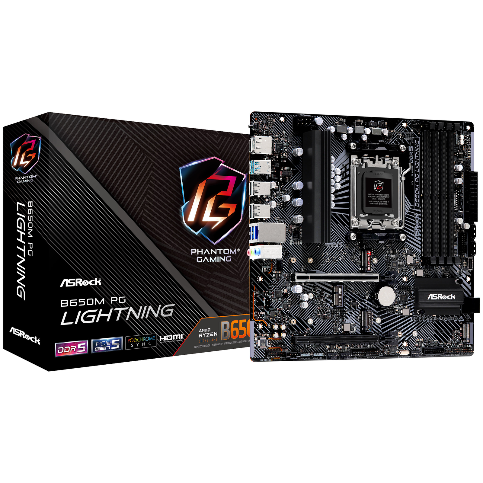 ASRock B650M PG Lightning Micro-ATX Socket AM5 AMD B650