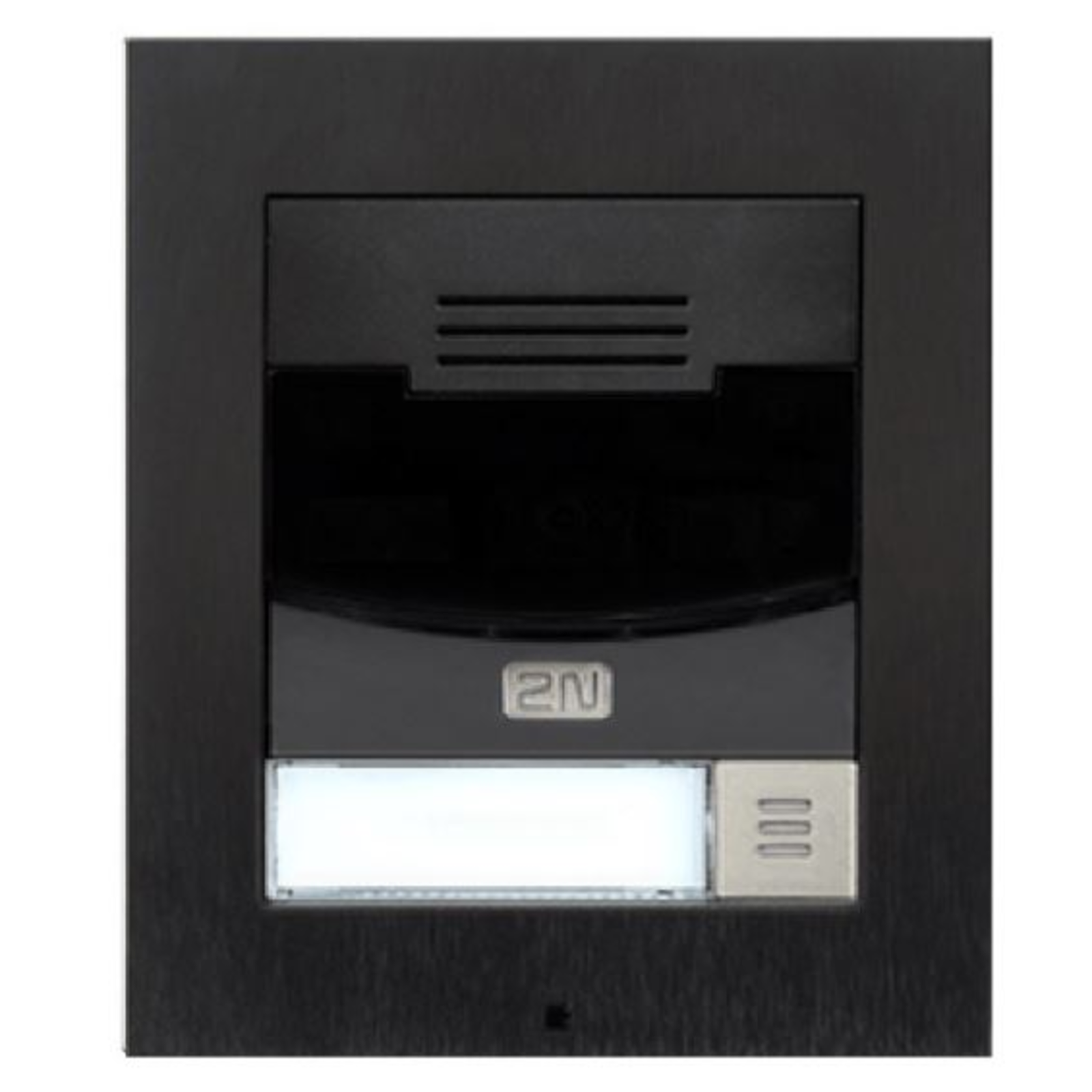 2N Network Door Station 1 Call Button without Camera IK08 IP54 Black Surface-mounted