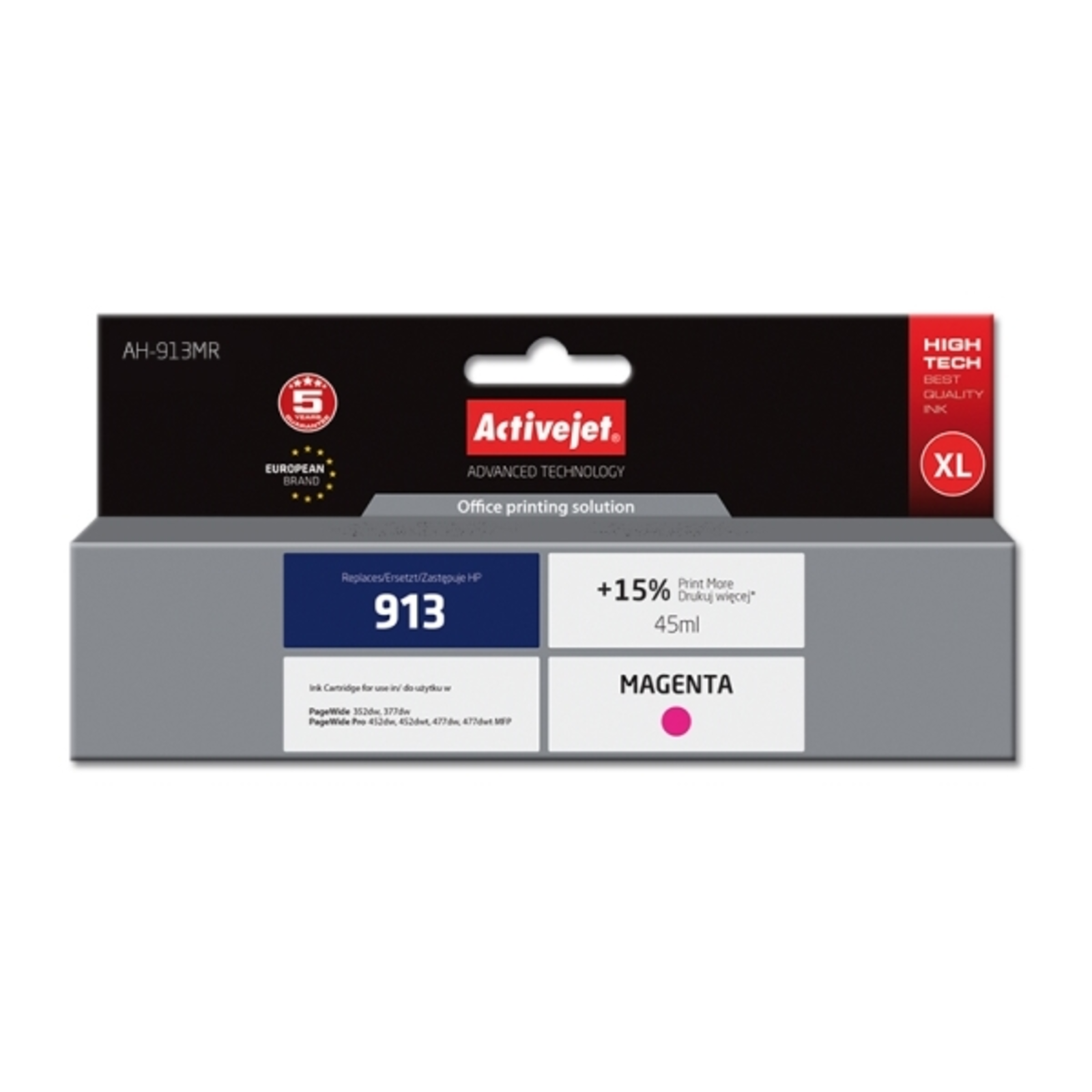 Activejet AH-913MR Ink Replacement HP 913 F6T78AE Premium 45 Ml Red
