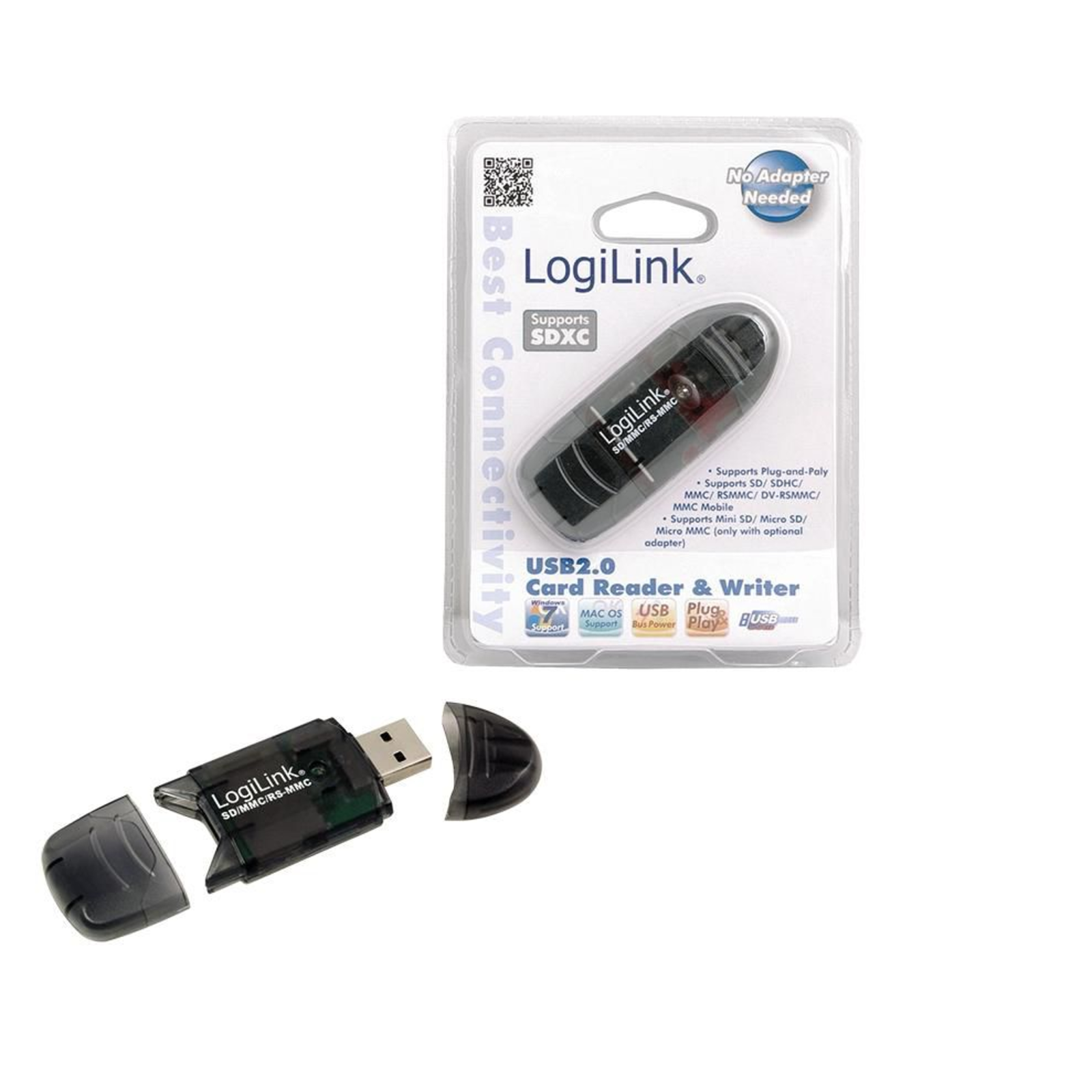 LogiLink CR0007 card reader USB 2.0 Black