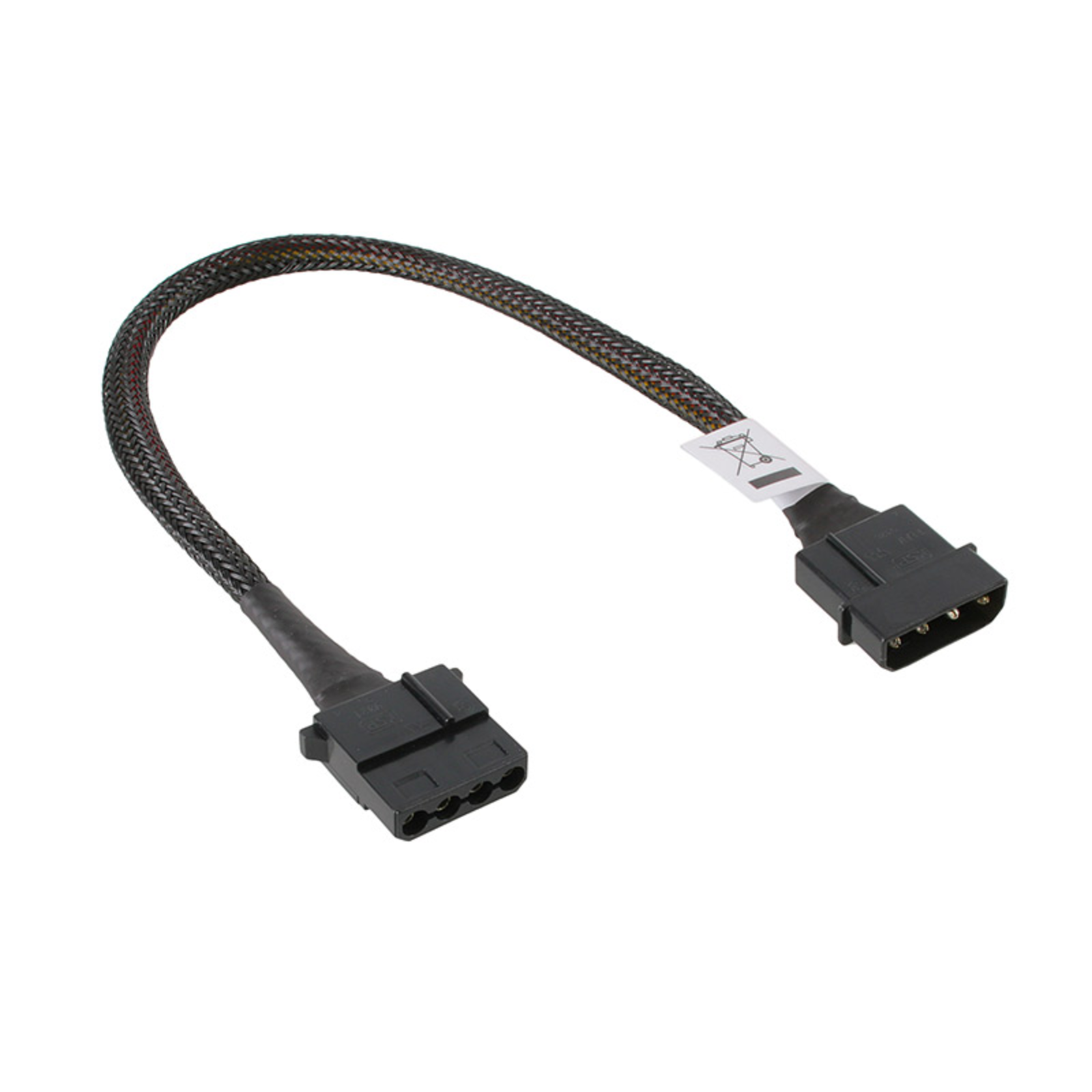 AKASA 4-pin Molex Extension Sleeved 30cm Black