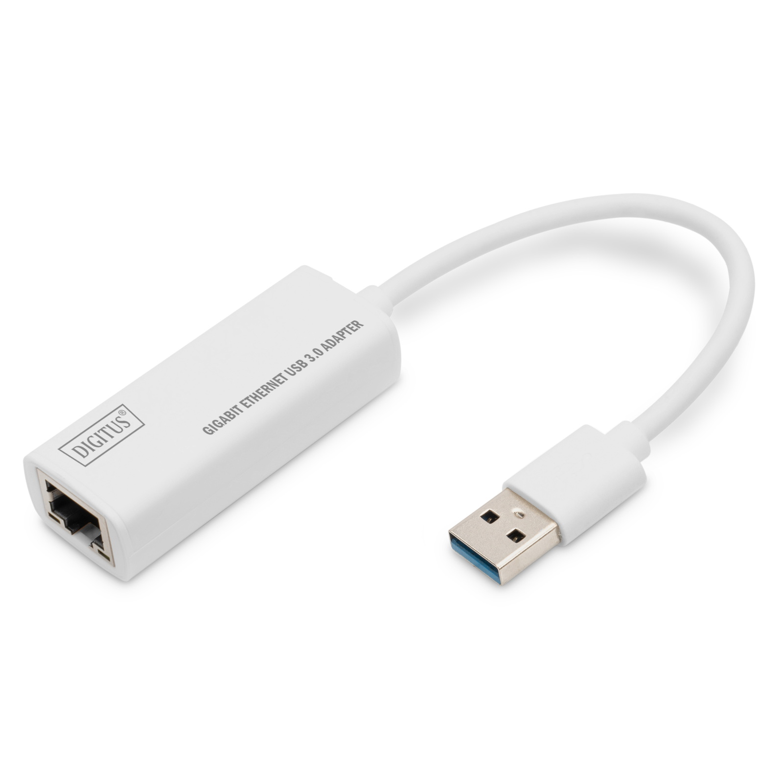 Digitus USB 3.2 Gen 1 Adapter USB-A Plug And Gt RJ-45 Socket White Gigabit LAN