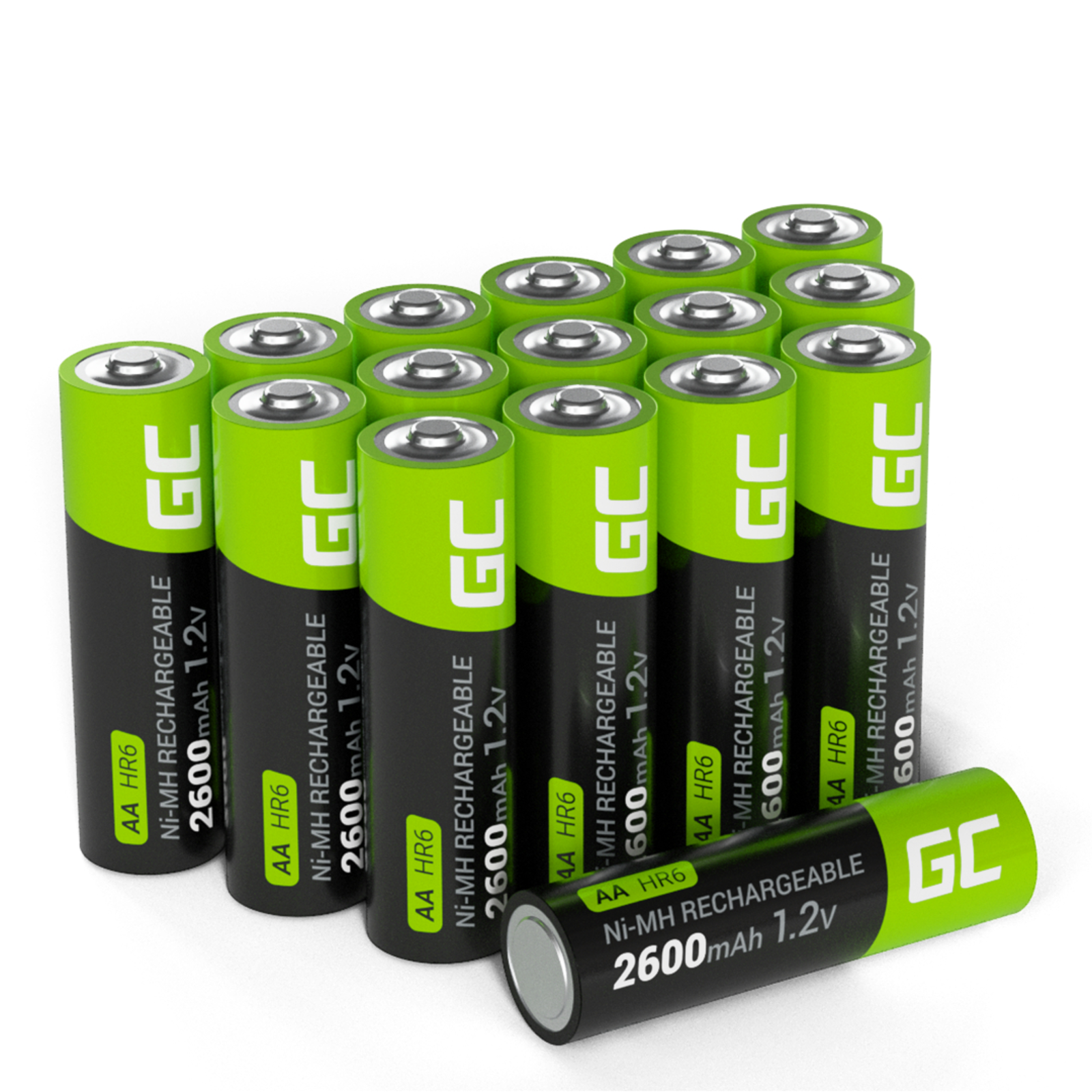 Greencell 16x Battery Mignon AA R6 2600mAh Ni-MH