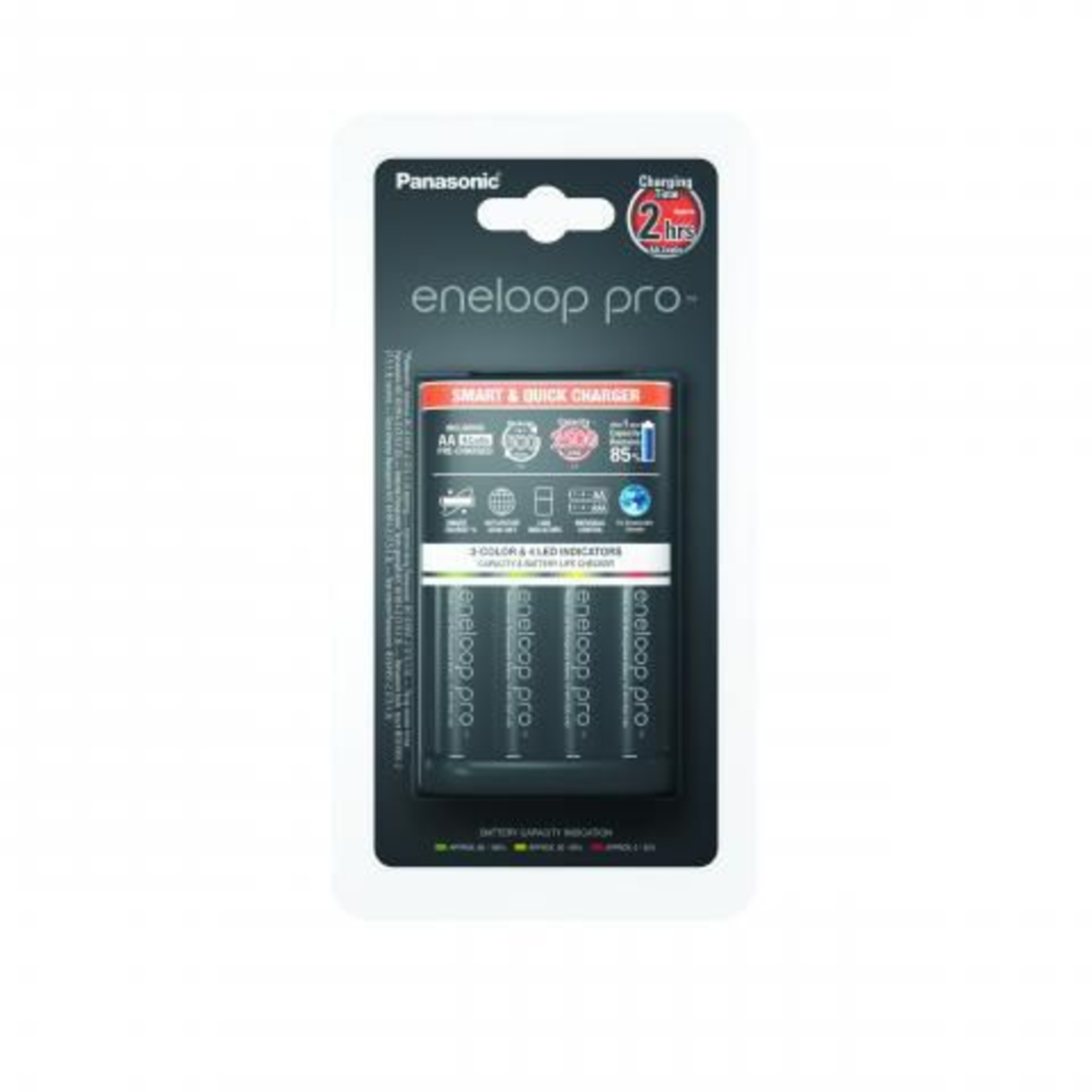 Panasonic Universal Charger BQ CC55 AA/AAA Incl. Rechargeable Batteries 4x AA 2500mAh Charger