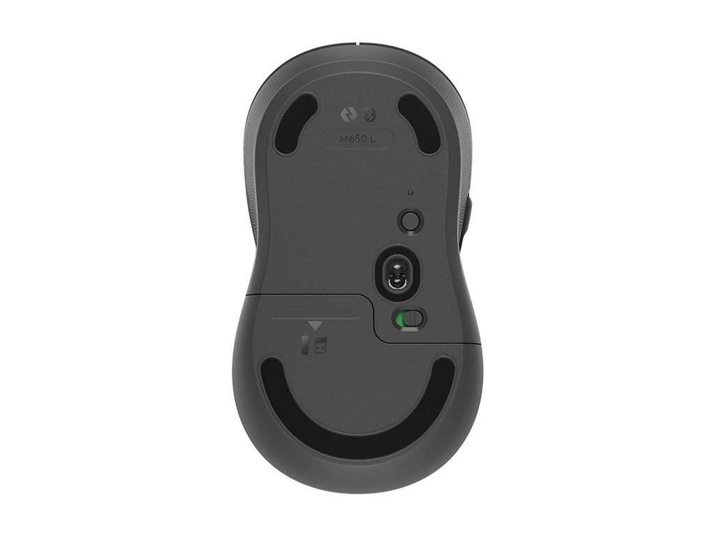 LOGITECH Signature M650 L Mouse large size optical 5 buttons wireless Bluetooth 2.4 GHz Bolt USB receiver graphite