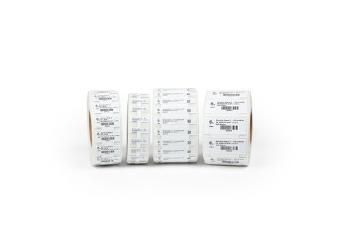 LABEL SYNTHETIC 60X25MM RFID - COATED ACRYLIC ADH 76.2MM 400/R