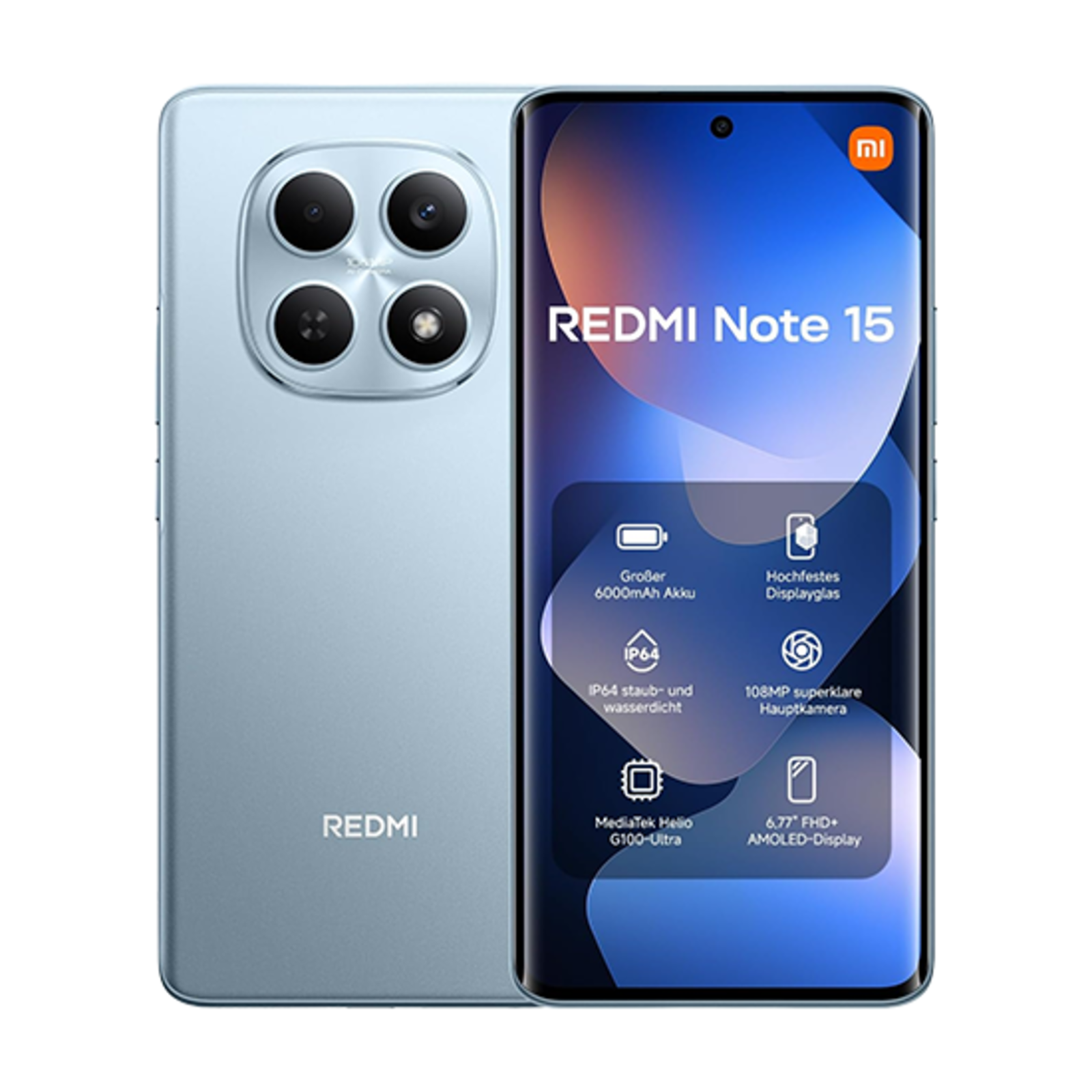 Xiaomi Redmi Note 15 256GB Mobile Phone Glacier Blue HyperOS 8 GB