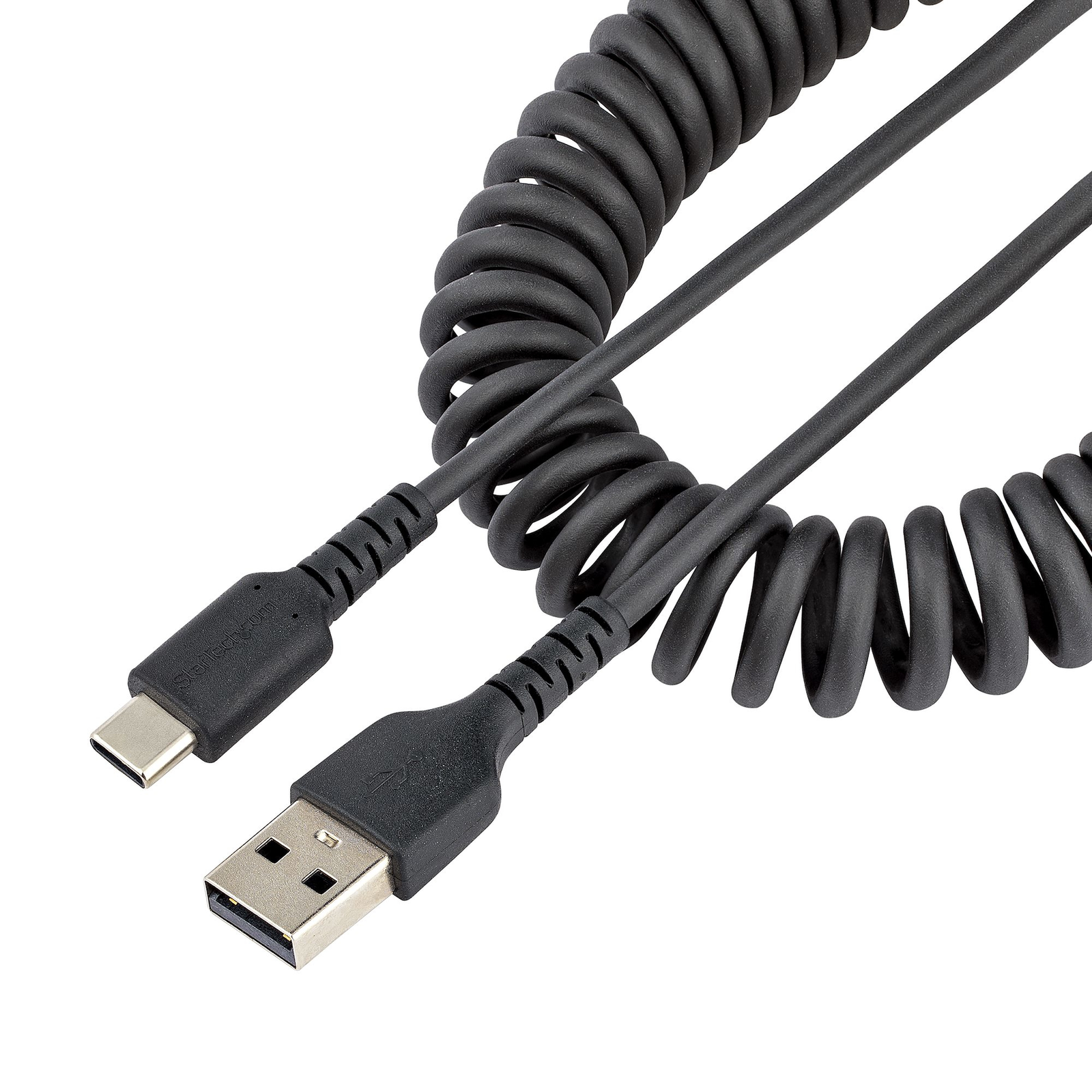 StarTech.com 50cm USB A to USB C Cable Heavy Duty Coiled Cable Charging And Syncing USB 2.0