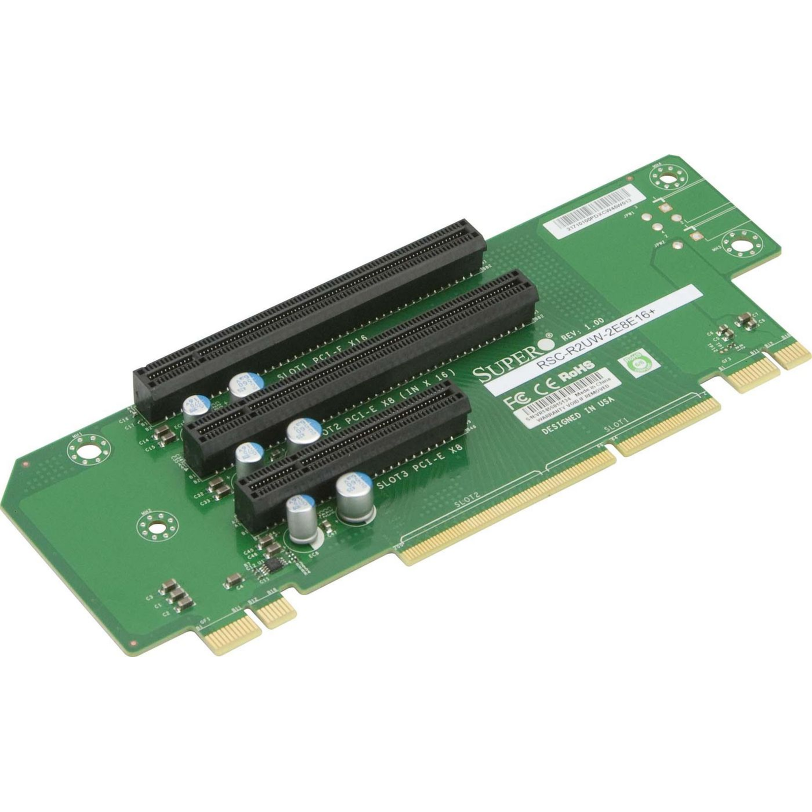 Supermicro RSC-R2UW-2E8E16+ PCIe PCIe Full Height PCIe 3.0 Black Green