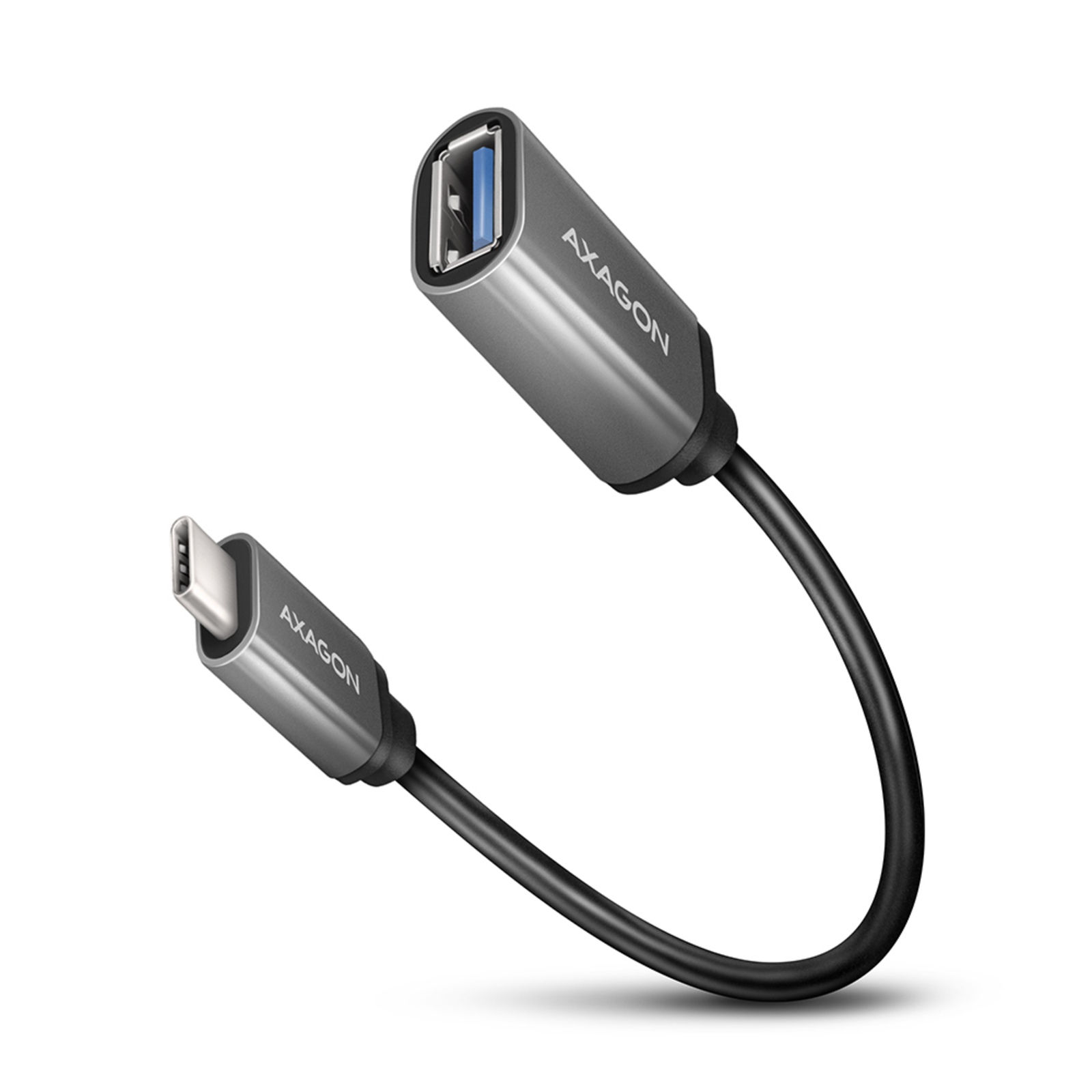 Axagon RUCM-AFAC cable adapter USB-C (M) -> USB-A (F), 20cm, USB 3.2 Gen 1, 3A, ALU