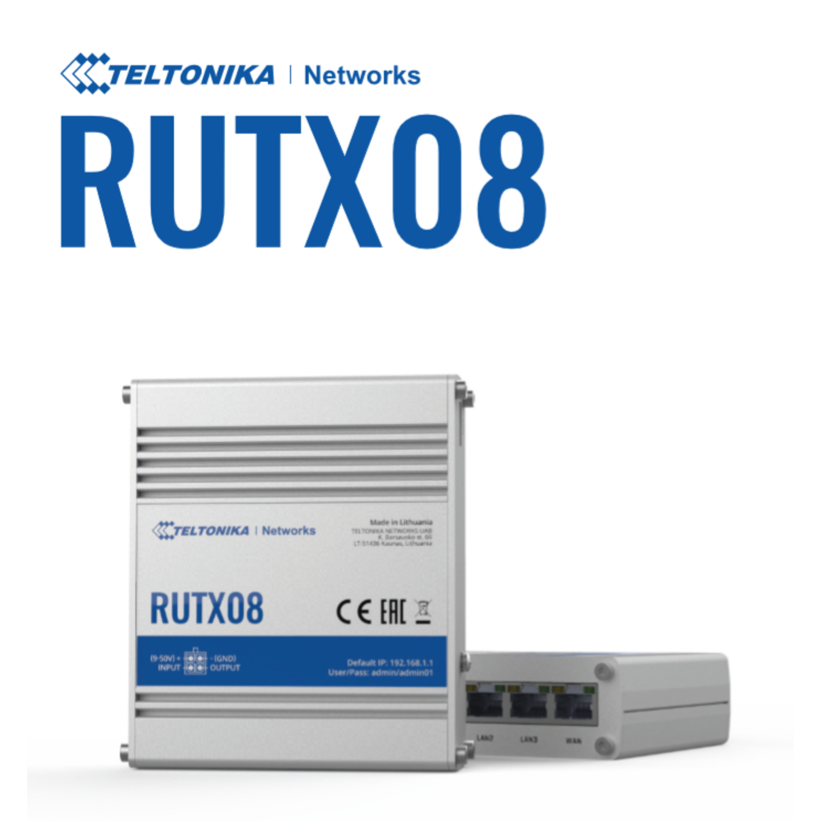 Teltonika Industrial Ethernet router 4-Port-Switch GigE -RUTX08
