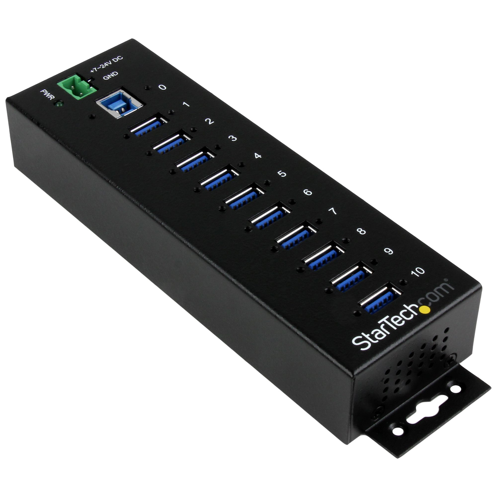 StarTech.com 10 Port USB 3.0 Hub 5Gbps Industrial USB-A Hub Made of Metal