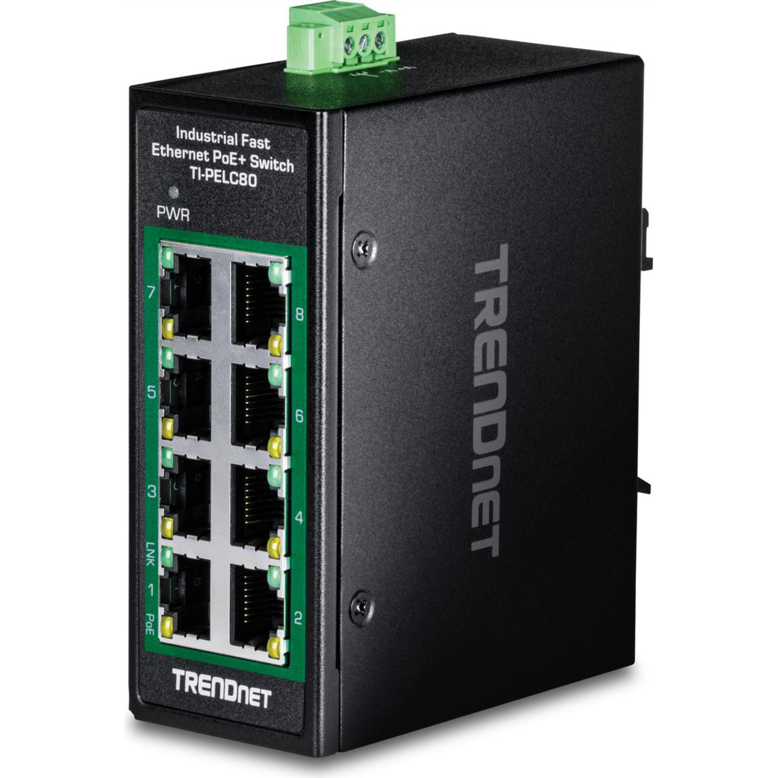 TRENDnet 8-Port Industrial Fast Ethernet. PoE+ DIN-Rail Switch