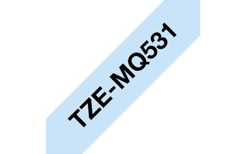 TZE-MQ531 LAMINATED TAPE - 12MM PASTEL BLUE BLACK