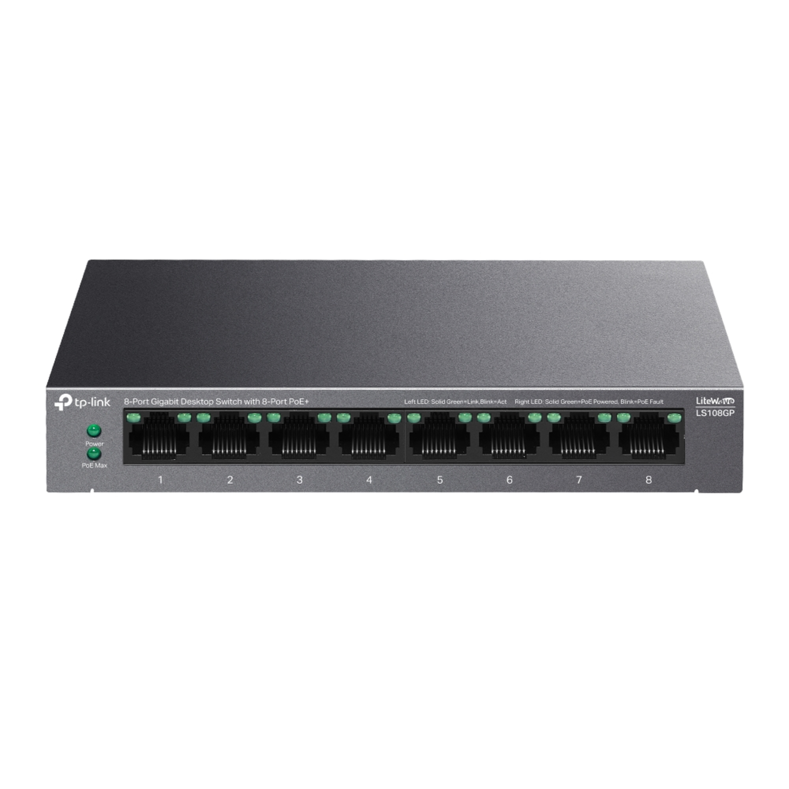 TP-Link LiteWave LS108GP Unmanaged Gigabit Ethernet (10/100/1000) Power over Ethernet (PoE)