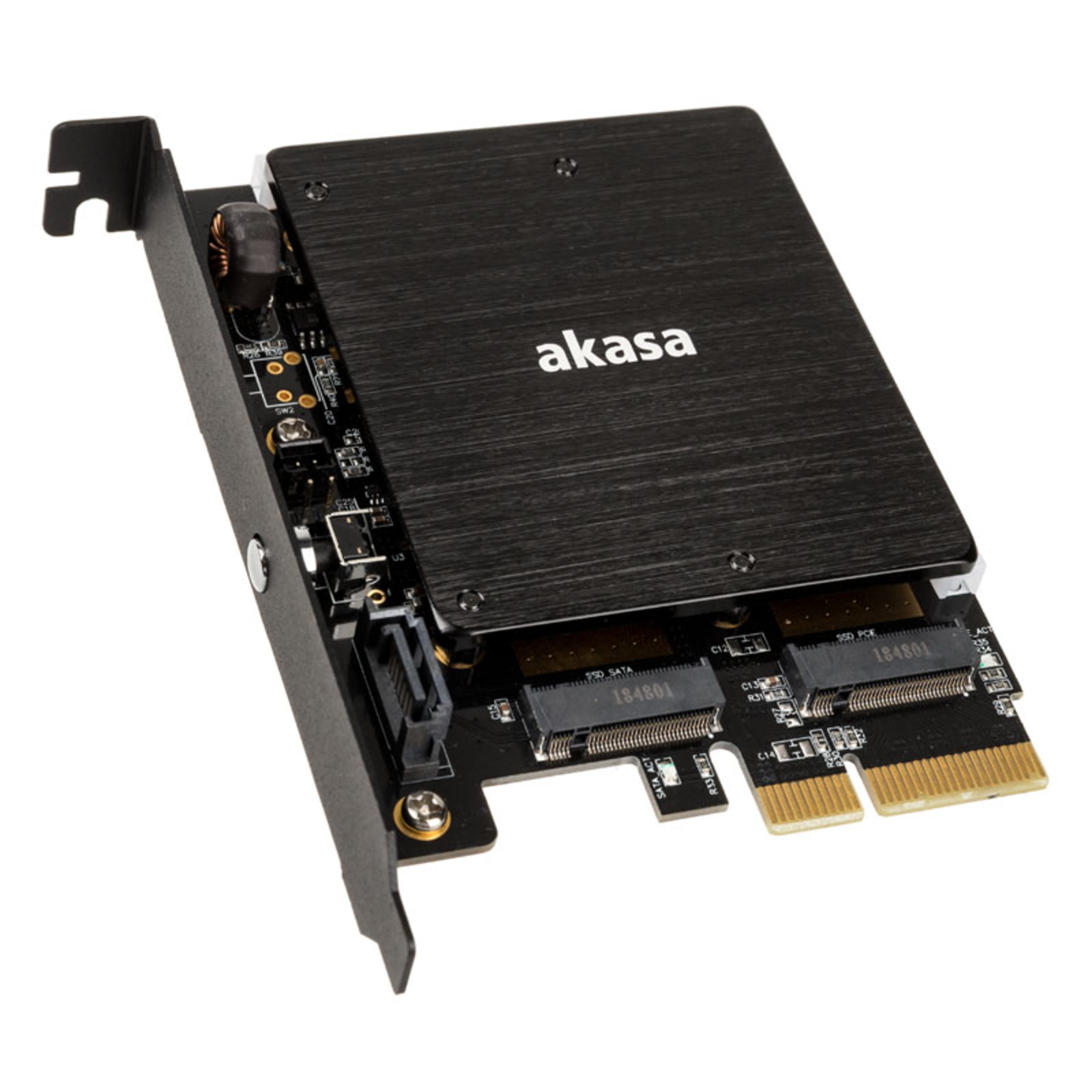AKASA M.2 PCI-E SATA RGB LED Adapter Card