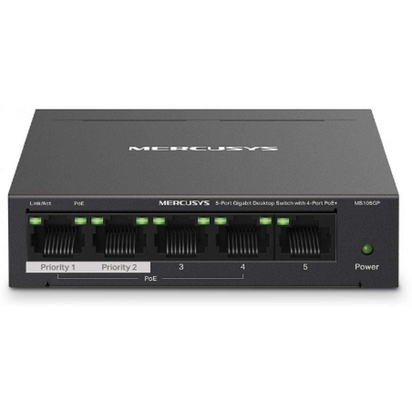 TP-Link Mercusys Network Switch Gigabit Ethernet 101001000 Power over Ethernet PoE Black MS105G P