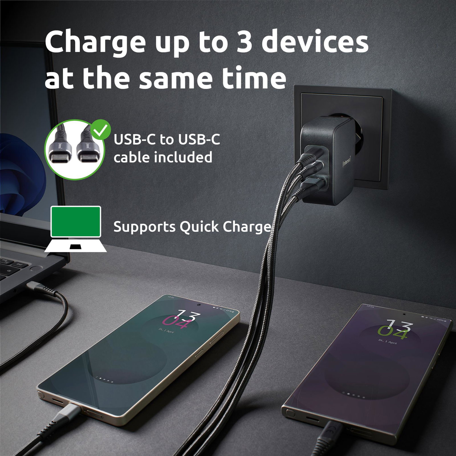 POWER ADAPTER USB-C GAN +C520C/7810010 INTENSO