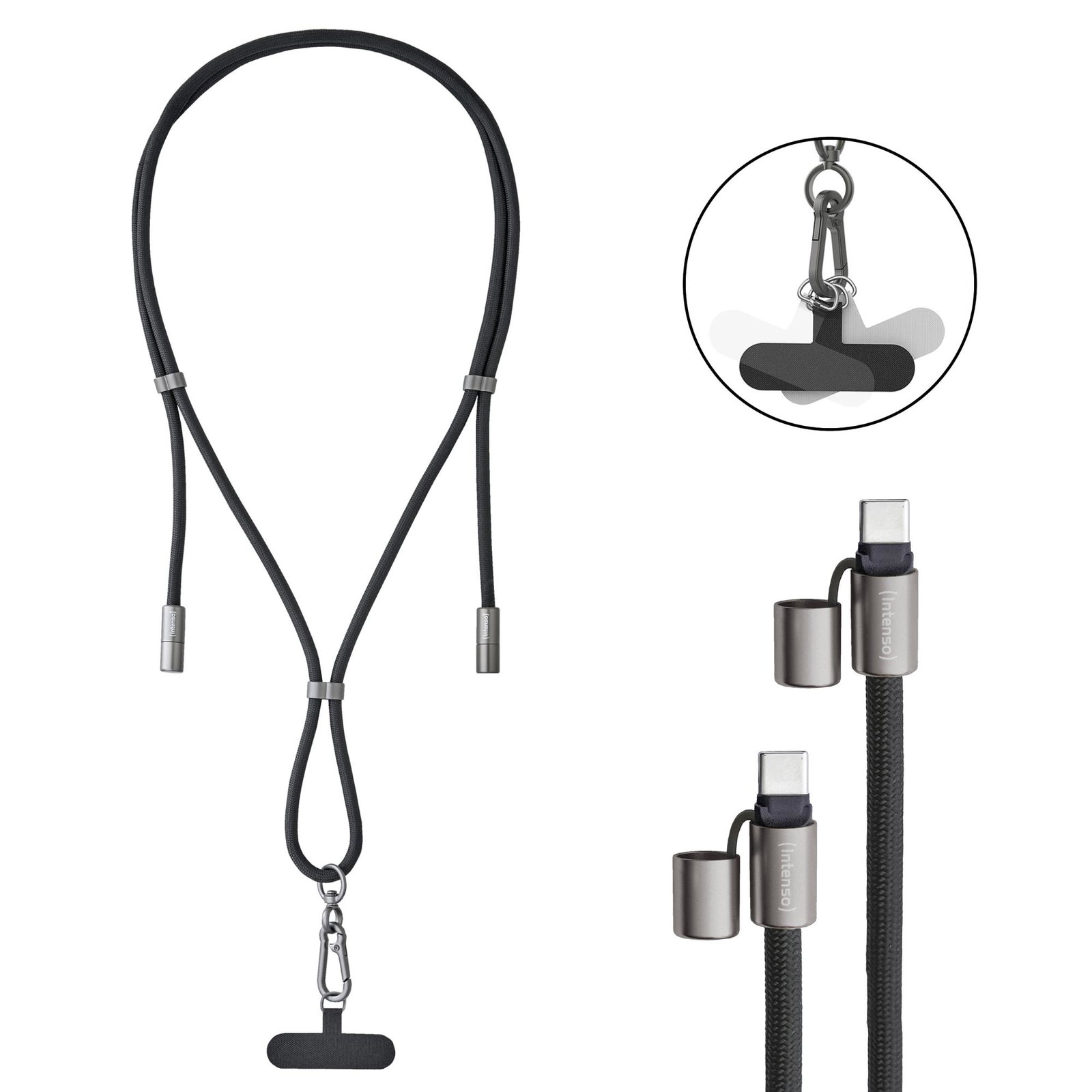 CABLE USB-C TO USB-C 1.65M/LANYARD BLACK 7991000 INTENSO