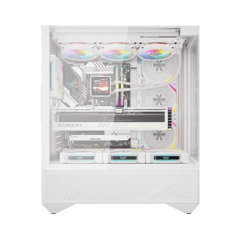 Darkflash DY460 computer case (White) + 4 ARGB fans