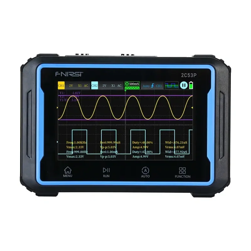 Portable 3-in-1 FNIRSI 2C53P 4.3 touchscreen oscilloscope
