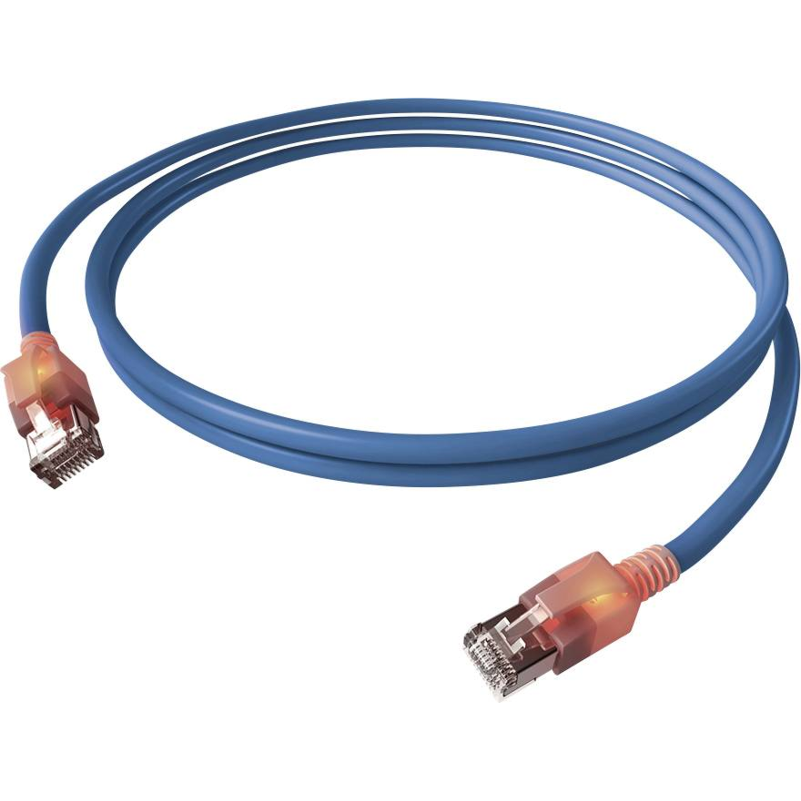 EasyLan SaCon DualBoot LED Patch Cable S/FTP Cat.6A 7 M Blue Cable Network